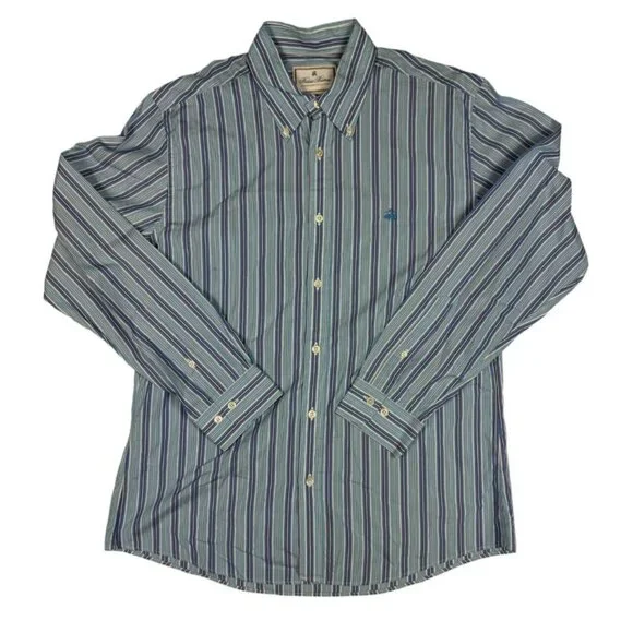 Brooks Brothers Luxury collection shirt REGENT Blue Striped Men's L Nice